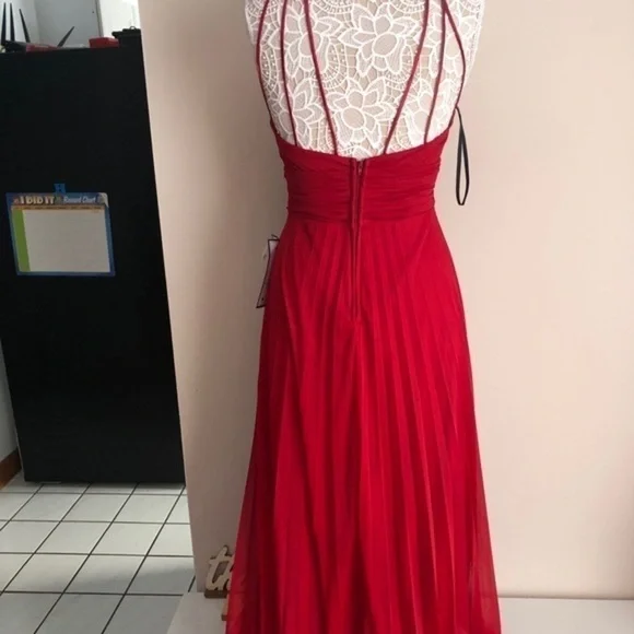 RED Embellished Plated Jeweled Prom Gown B. Darlin - Picture 10 of 15